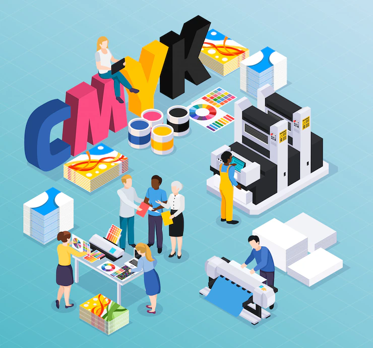 advertising-agency-printing-house-isometric-composition-with-customers-designers-workers-producing-colorful-press-ads-material-illustration_1284-28348